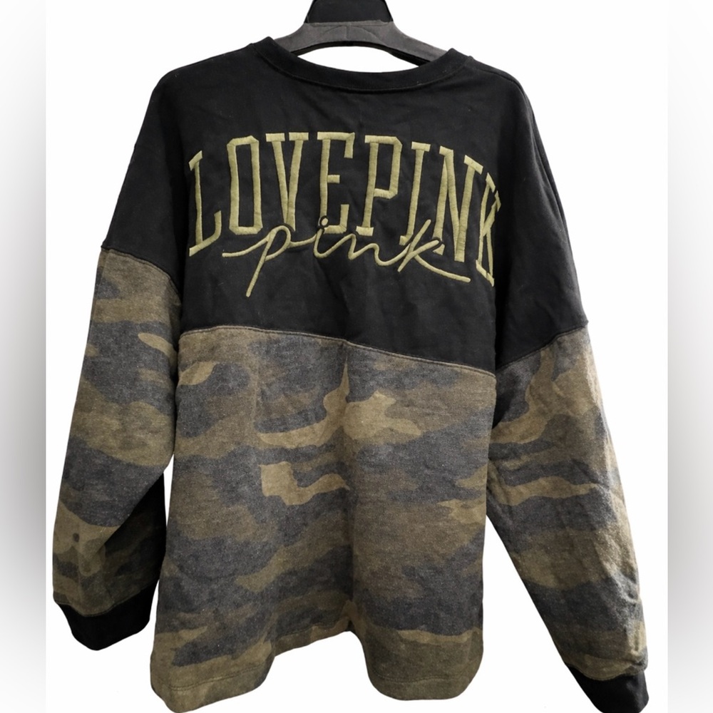 NEW w/tags Victoria’s Secret PINK 90s Y2K Camo Crewneck Sweatshirt Oversized LG